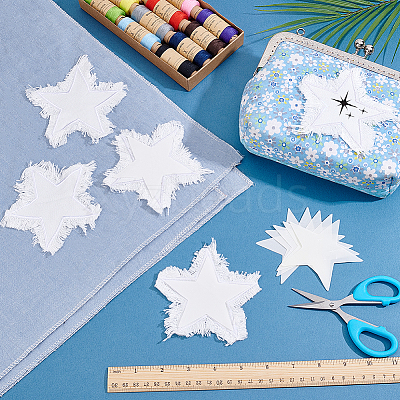 6Bags Polyester Blank Embroidery Sew on Cloth Patches PATC-PH0001-86A-1