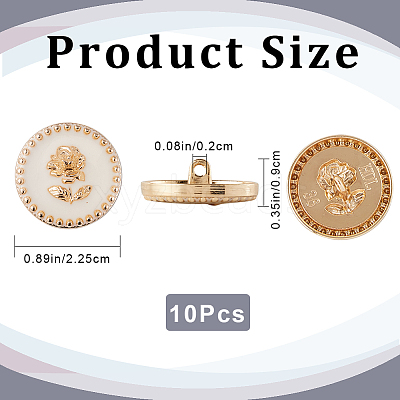 10Pcs Alloy Enamel Buttons BUTT-GF0001-31-1