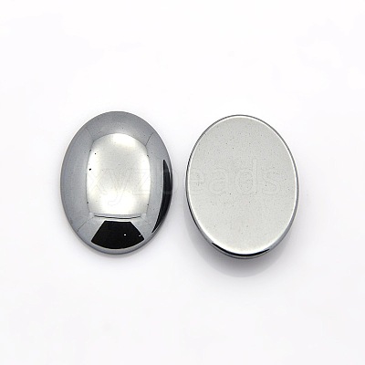 Oval Non-Magnetic Synthetic Hematite Cabochons G-P061-05-18mm-1
