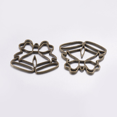 Tibetan Style Alloy Open Back Bezel Pendants PALLOY-L203-03AB-1