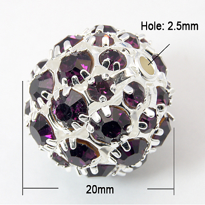 Brass Rhinestone Beads RB-Q165-5-1