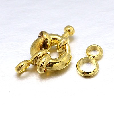 Brass Spring Ring Clasps KK-L082E-01G-1