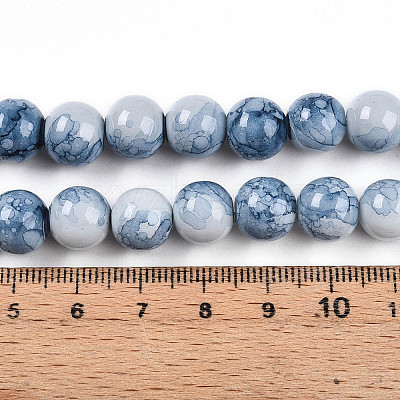 Baking Paint Glass Beads Strands X-DGLA-N003-10mm-C07-1