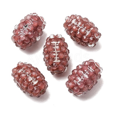 Sports Opaque Acrylic & Resin Rhinestone Beads RB-CBA95A4-02-1
