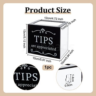 Acrylic Donate Tips Storage Boxes CON-WH0095-153-1
