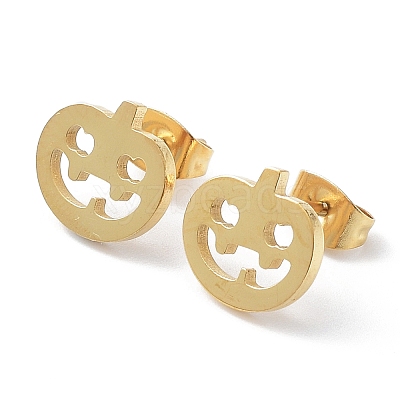 304 Stainless Steel Stud Earrings for Halloween EJEW-H136-07G-1