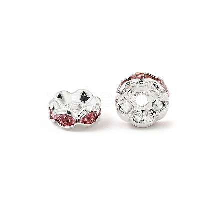 Brass Rhinestone Spacer Beads RB-A014-L8mm-27S-1