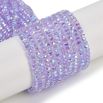 Electroplate Glass Beads Strands GLAA-Q105-03-1