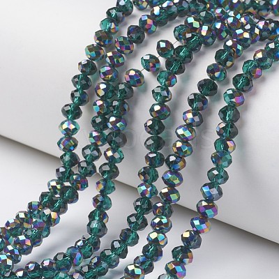 Electroplate Transparent Glass Beads Strands EGLA-A034-T4mm-Q15-1