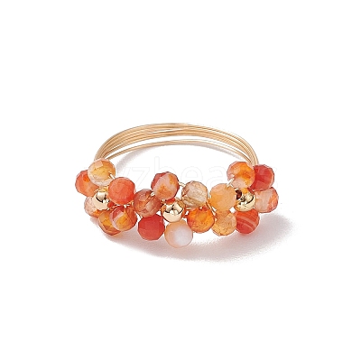 Natural Carnelian Finger Rings RJEW-TA00198-01-1