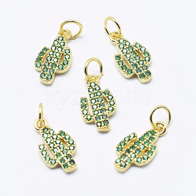 Brass Cubic Zirconia Charms X-ZIRC-G130-26G-02-NR-1
