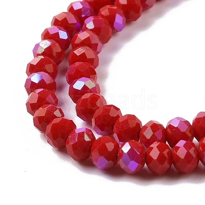 Electroplate Opaque Solid Color Glass Beads Strands EGLA-A044-P3mm-L22-1