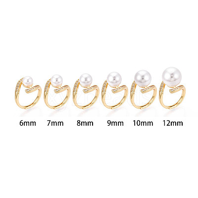 Brass Micro Pave Cubic Zirconia Cup Peg Ring Settings KK-B166-04G-1