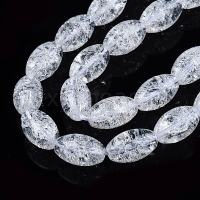 Transparent Crackle Glass Beads Strands X-GLAA-S192-B-010A-1