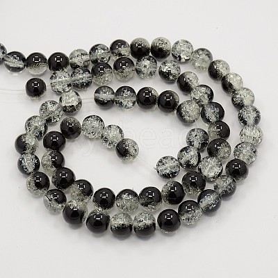Two Tone Crackle Glass Beads Strands CCG-Q002-6mm-M-1