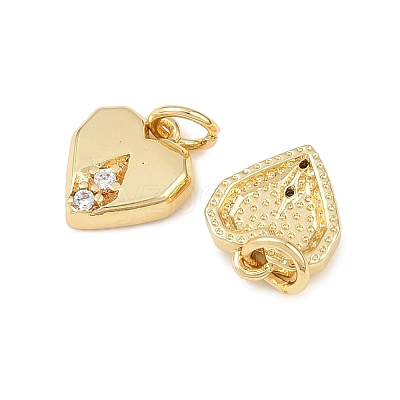 Brass Micro Pave Clear Cubic Zirconia Pendants KK-G544-05G-01-1