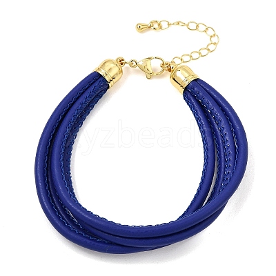 Microfiber Leather Multi-strand Cord Bracelets Makings FB-CBA983F-01G-09-1
