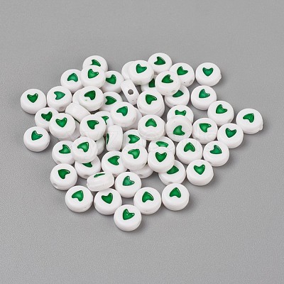 Acrylic Enamel Beads OACR-WH0003-04B-1
