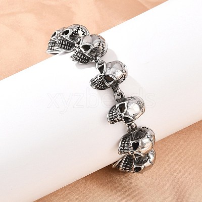 Halloween 304 Stainless Steel Link Chain Bracelets BJEW-D379-20C-AS-1