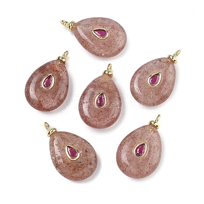 Natural Strawberry Quartz Pendants KK-C251-01A-03-1