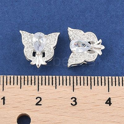 Rack Plating Brass Micro Pave Cubic Zirconia Beads KK-F879-08S-1