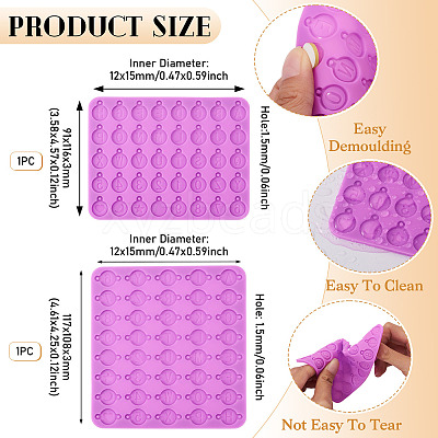 2Pcs 2 Styles Resin Molds CRES-TA0001-67-1