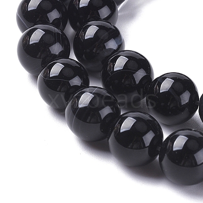 Natural Striped Agate/Banded Agate Beads Strands G-G582-10mm-60-1