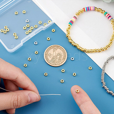 200Pcs 2 Colors Brass Spacer Beads KK-PH0006-56A-1