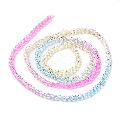 Transparent Gradient Color Glass Beads Strands LS-GLAA-G101-2mm-10-1