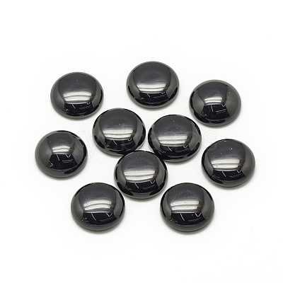Synthetic Black Stone Cabochons G-R416-8mm-46-1-1