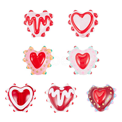 7Pcs 7 Colors Handmade Lampwork Bumpy Beads LAMP-TA0002-58-1