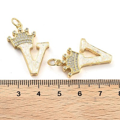 Brass Micro Pave Clear Cubic Zirconia Pendants KK-G498-01V-02-1