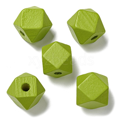 Printed Wood European Beads WOOD-G022-34-1