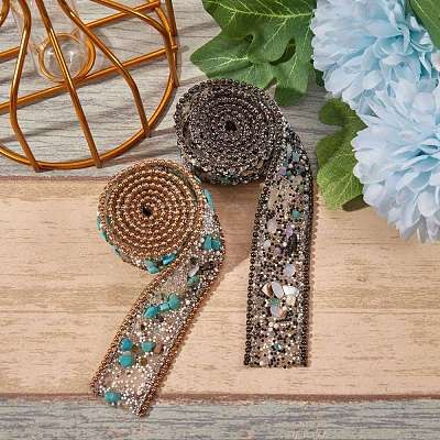 Wholesale 2 Strands 2 Styles Hotfix Resin Rhinestone Tape 