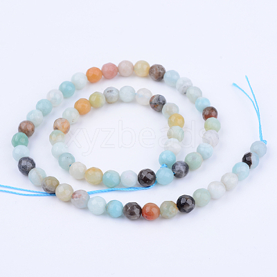 Natural Flower Amazonite Beads Strands X-G-Q462-8mm-42-1