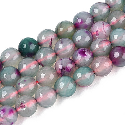 Natural Agate(Dyed & Heated) Beads Strands G-T139-8mm-88C-1