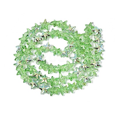 Electroplate Transparent Glass Beads Strands EGLA-Q136-01A-09-1