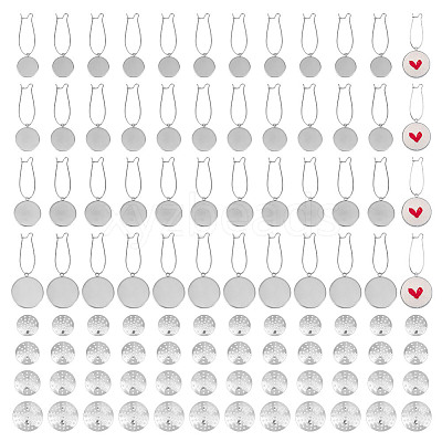 48Pcs 4 Styles 304 Stainless Steel Hoop Earring EJEW-DR00001-1