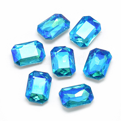 Pointed Back Glass Rhinestone Cabochons RGLA-T019-10x14mm-05-1