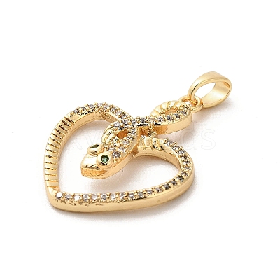 Brass Micro Pave Cubic Zirconia Pendants KK-C108-01A-G-1
