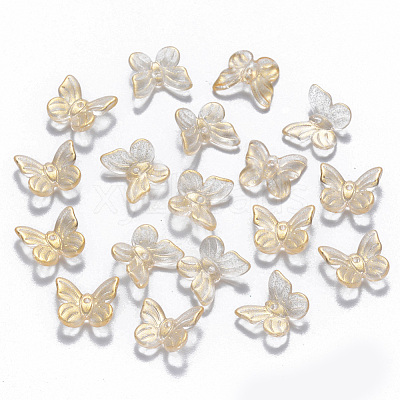 Transparent Spray Painted Glass Charms GLAA-T016-21C-1