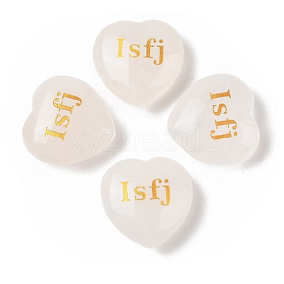 Natural Quartz Crystal Heart Engraving MBTI Figurines Statues for Home Office Desk Decorations G-K353-05G-1