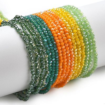 Electroplate Glass Beads Strands EGLA-XCP0001-14-1