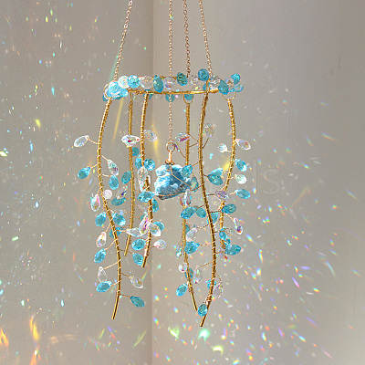 1Bag Iron & Glass Hanging Ornaments HJEW-SP0001-65B-1