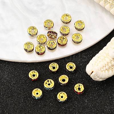 Brass Grade A Rhinestone Spacer Beads RSB034NFG-1