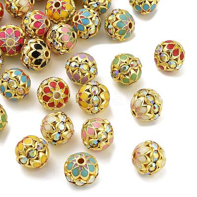 Brass Enamel Beads KK-Q080-01A-1