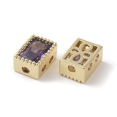 Brass with Cubic Zirconia Beads KK-G491-35G-01-1