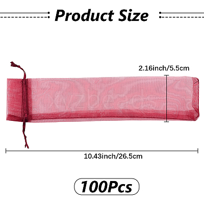 100Pcs Organza Drawstring Bags for Chinese Fan OP-GF0001-02C-1