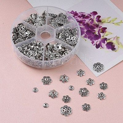 Tibetan Style Alloy Bead Caps PALLOY-JP0005-08AS-1