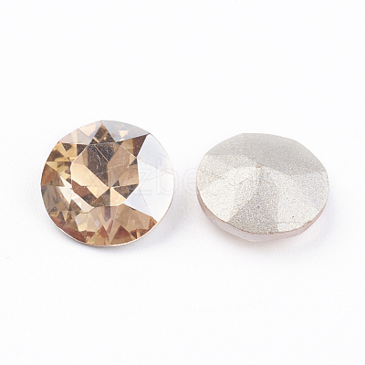 Pointed Back & Back Plated Glass Rhinestone Cabochons RGLA-J012-8mm-001GS-1
